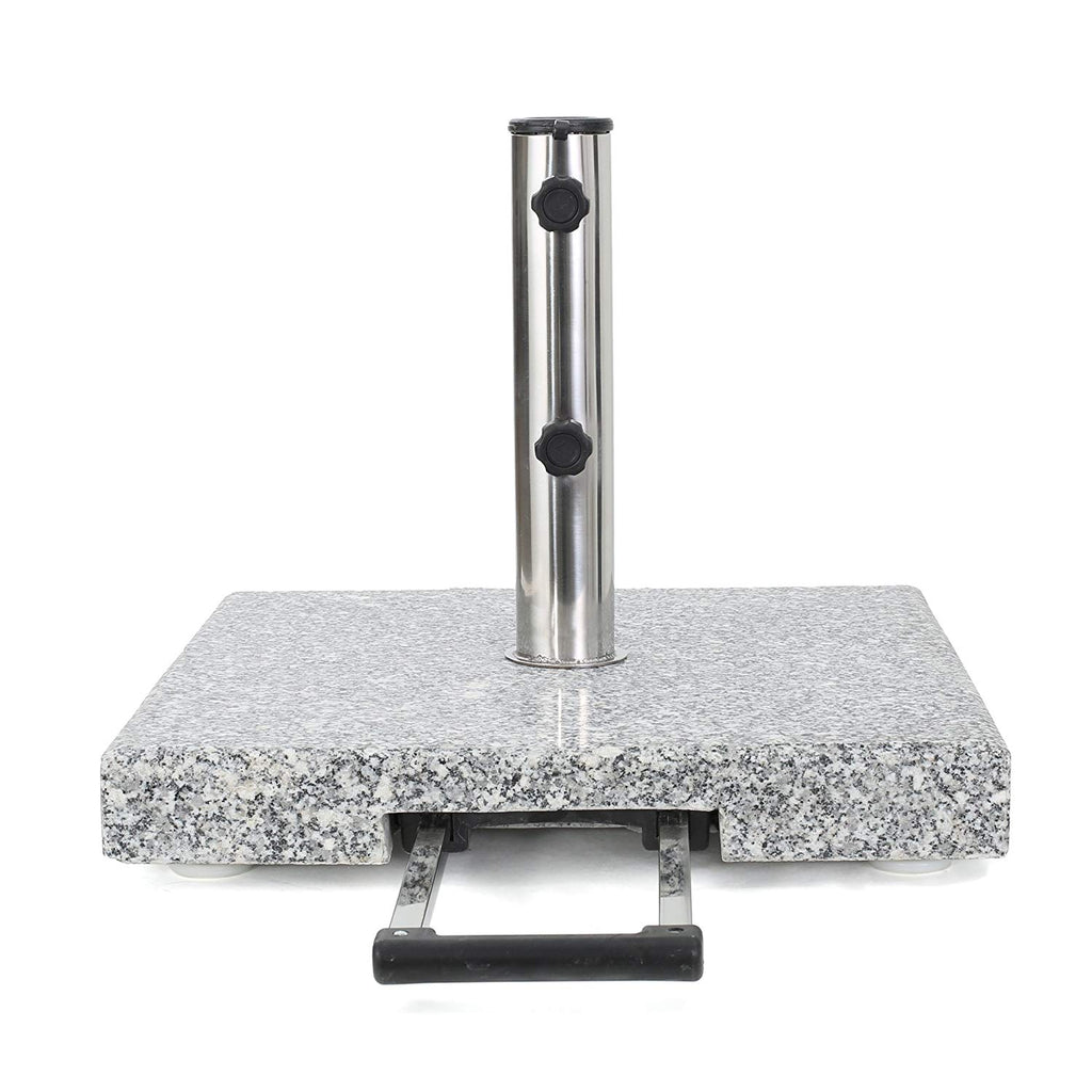 100LBS Granite Umbrella Base, SS lift and pole, with EZ move handle.