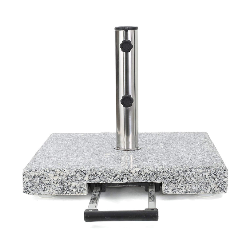 100LBS Granite Umbrella Base, SS lift and pole, with EZ move handle.