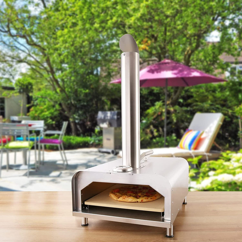 GYBER Fremont Wood Fired Pizza Oven (Outdoor), Fueled by Natural or Flavored Wood Pellet | Fast, Efficient Heating Element | Stainless Steel