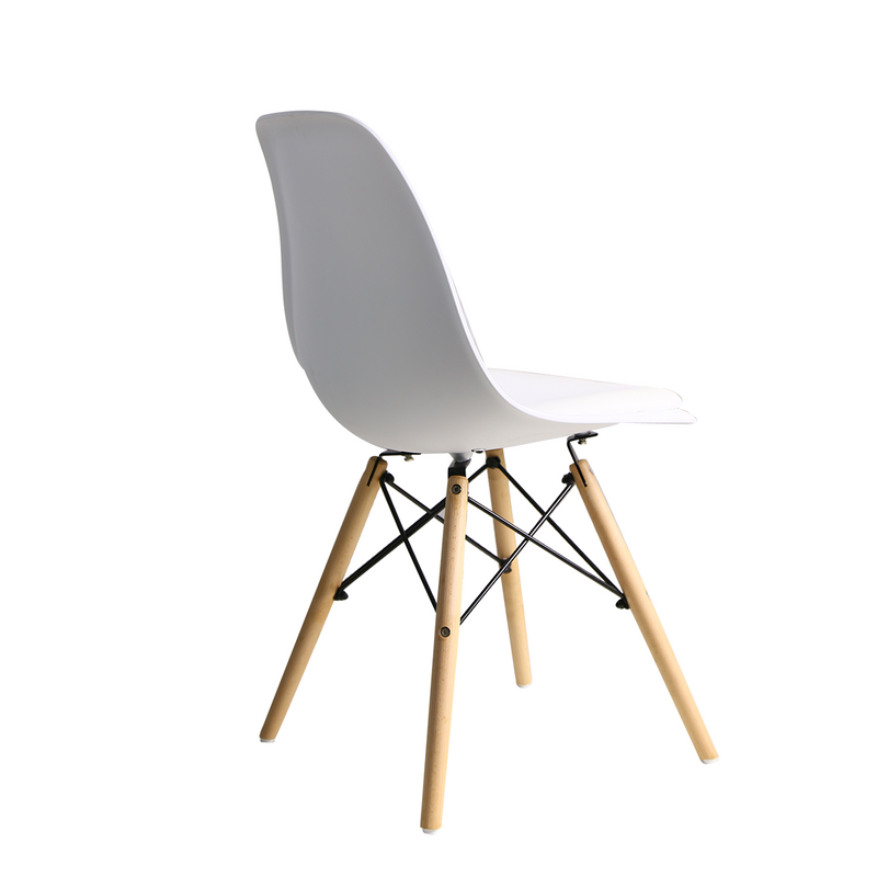 Dining chair Eames DSW with PU cushion - White color - Set of 2